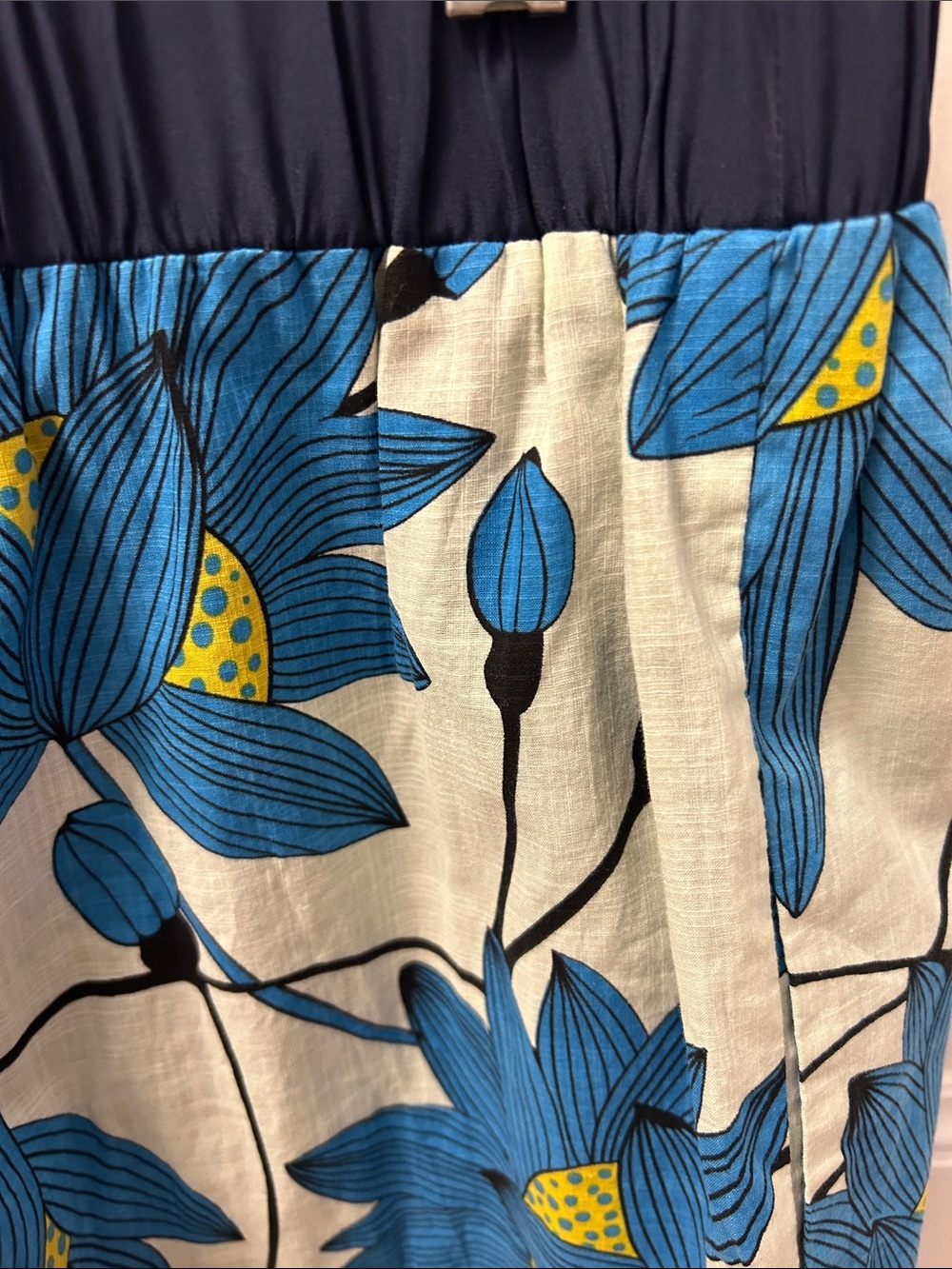 Hype Blue Floral Mini Skirt with Yellow Border - Picture 8 of 8